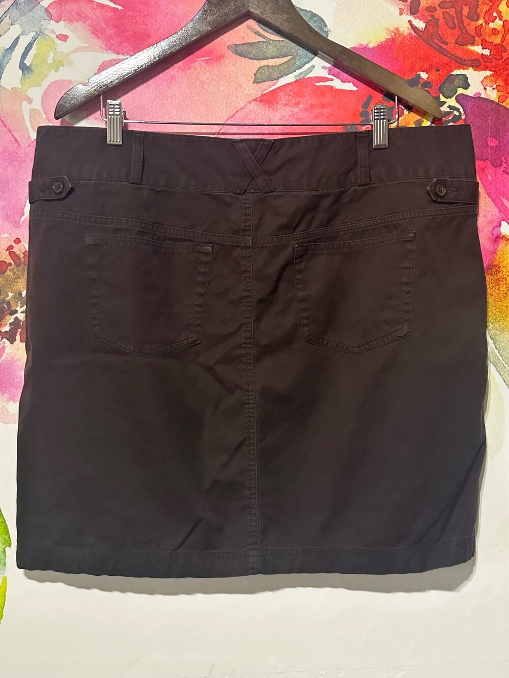 LandsEnd - Straight Knee Length Skirt - Size 18 - Color Brown